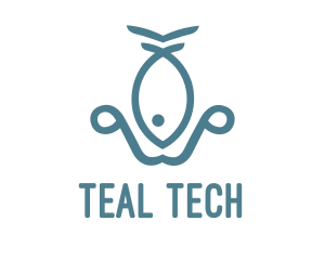 Teal Fish Anchor logo