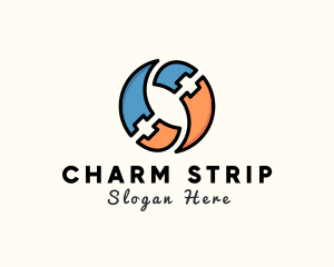 Film Strip Swirl logo design