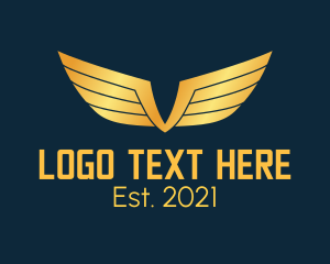 Gold Auto Aviation Wings  logo