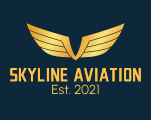 Gold Auto Aviation Wings  logo
