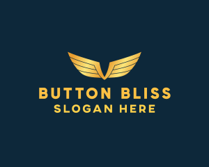 Gold Auto Aviation Wings  logo design