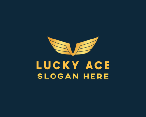 Gold Auto Aviation Wings  logo design