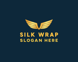 Gold Auto Aviation Wings  logo design