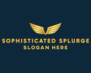 Gold Auto Aviation Wings  logo design