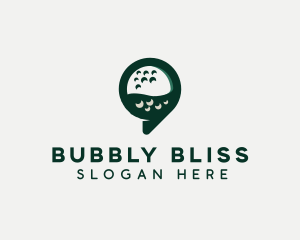 Golf Ball Speech Bubble logo design