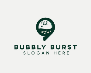 Golf Ball Speech Bubble logo design