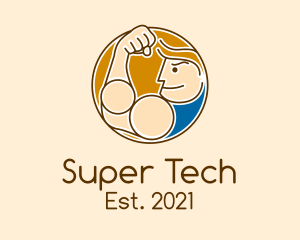 Super Dad Muscle logo design