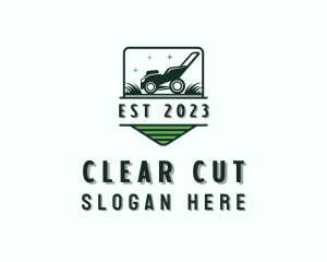 Lawn Mower Grass Cutting logo design