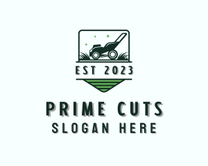 Lawn Mower Grass Cutting logo design
