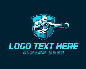 Boxer Punching Shield logo