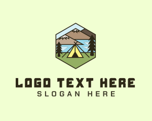 Tree - Mountain Adventure Tent logo design