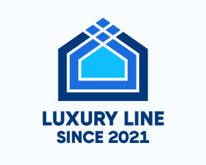 Blue House Lines logo design