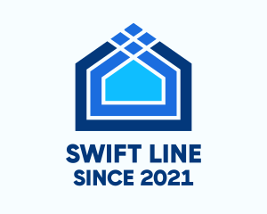 Blue House Lines logo design