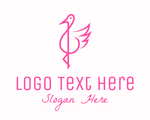 Pink Flamingo G Clef logo