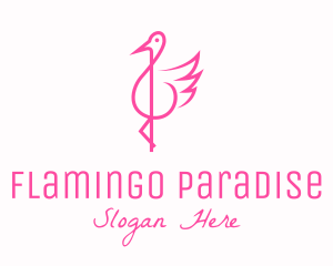 Pink Flamingo G Clef logo design