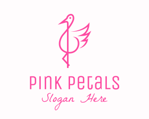 Pink Flamingo G Clef logo design