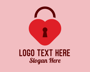 Lovely - Love Lock Keyhole logo design