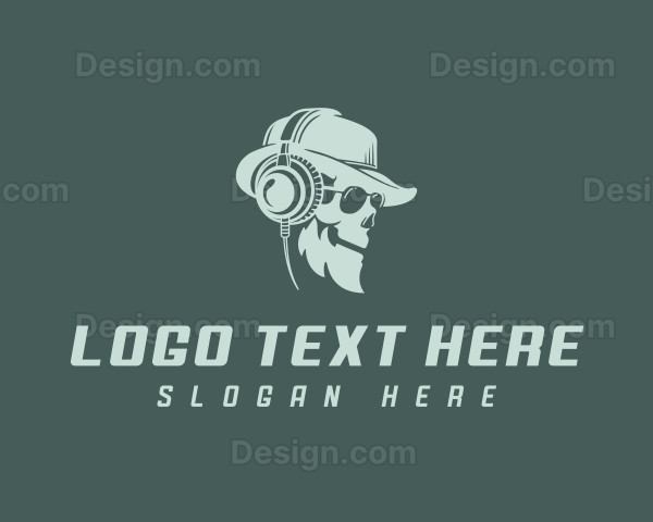 Headset Skull DJ Logo