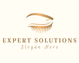 Golden Eyelash Cosmetics logo design