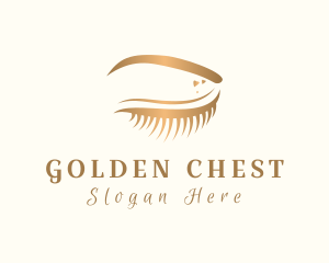 Golden Eyelash Cosmetics logo design