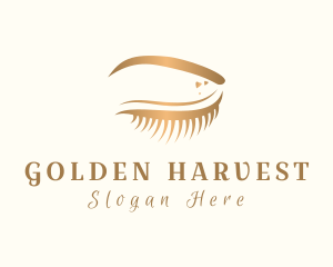 Golden Eyelash Cosmetics logo design