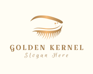 Golden Eyelash Cosmetics logo design