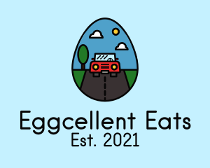 Car Driving Egg logo design