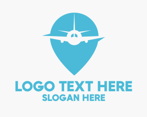 Airplane Location Pin Logo