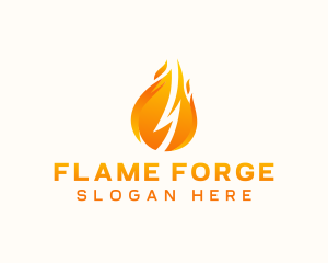 Energy Fire Flame logo design