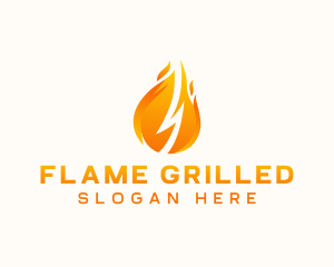 Energy Fire Flame logo design