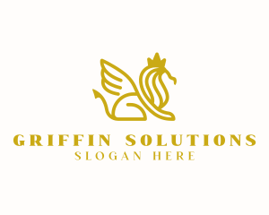 Griffin Lion Mythology logo design