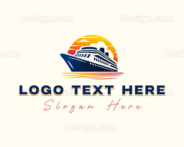 Sunset Cruise Ship Logo