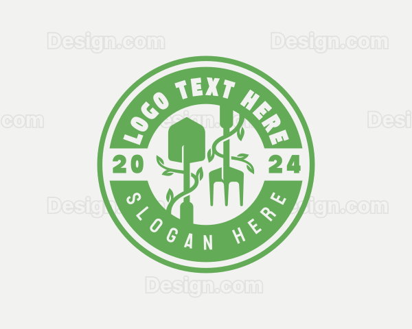 Gardening Shovel Landscaping Logo