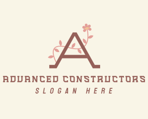 Flower Letter A logo design