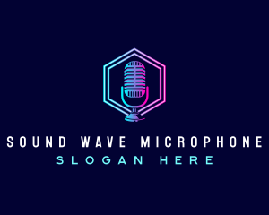 Podcast Microphone Entertainment logo design