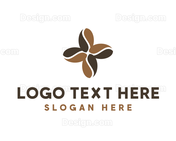 Coffee Bean Flower Logo