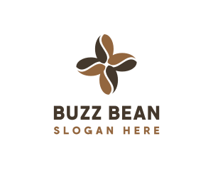 Coffee Bean Flower logo design