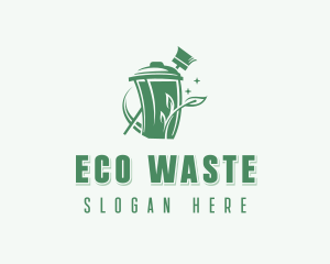 Broom Garbage Waste logo design