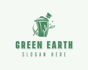 Broom Garbage Waste logo design