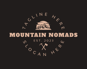 Nature Mountain Hiking logo design