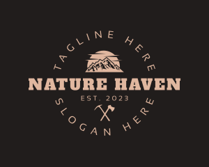 Nature Mountain Hiking logo design