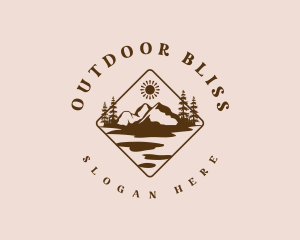 River Hike Mountain logo design