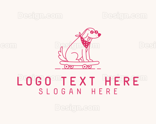 Cute Skateboarding Dog Logo