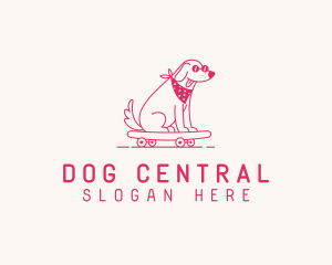 Cute Skateboarding Dog logo design