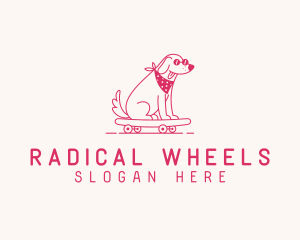 Cute Skateboarding Dog logo