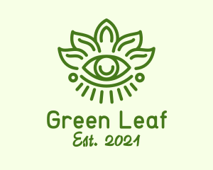 Green Leaf Eye logo design