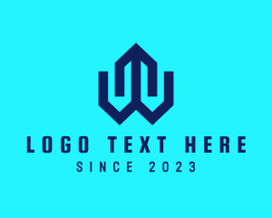 Modern Digital Technology Letter W logo