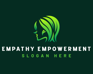 Mental Health Woman Leaf logo design