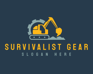 Excavator Industrial Machinery  logo design