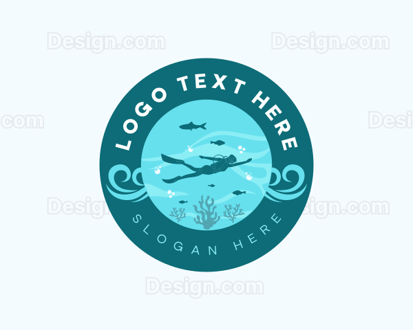 Scuba Diver Snorkeling Logo